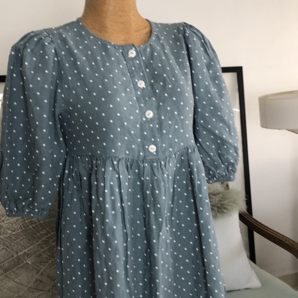 OffOn linen dot green dress Size S - Picture 2 of 6